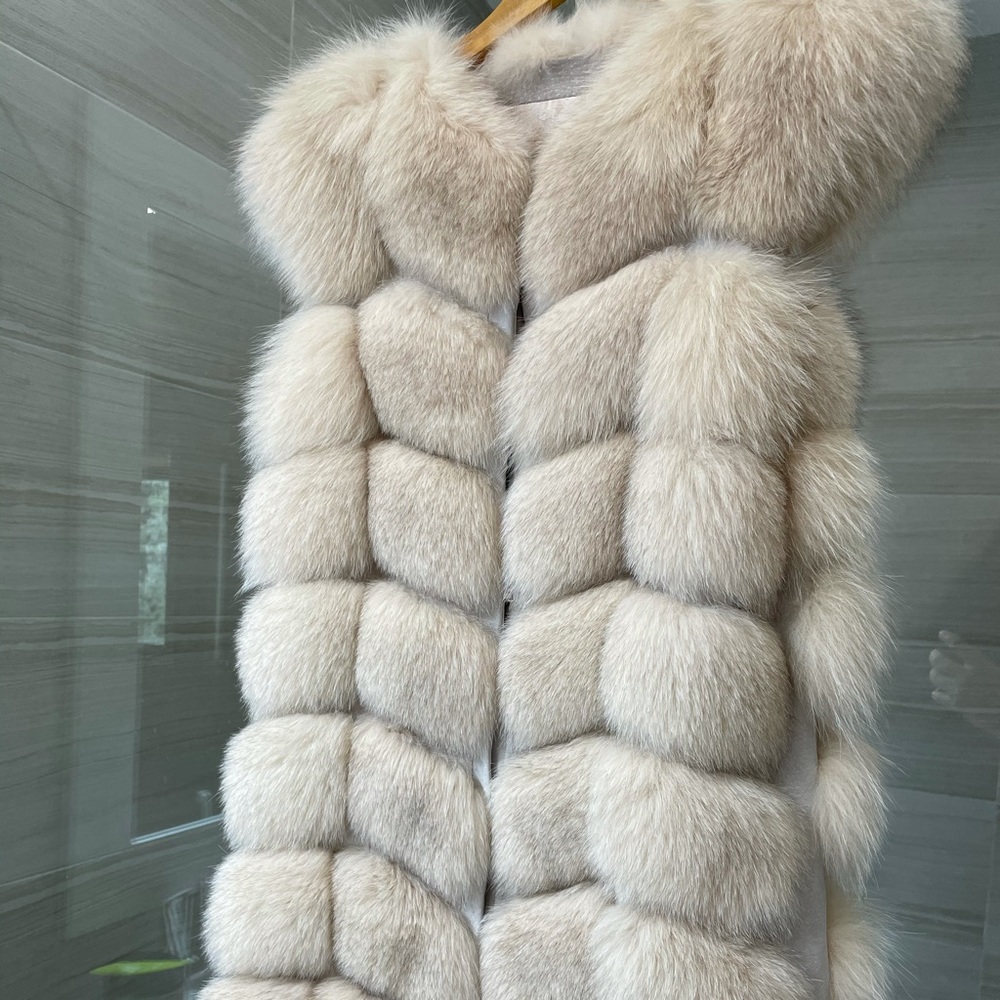 Real fox fur vest